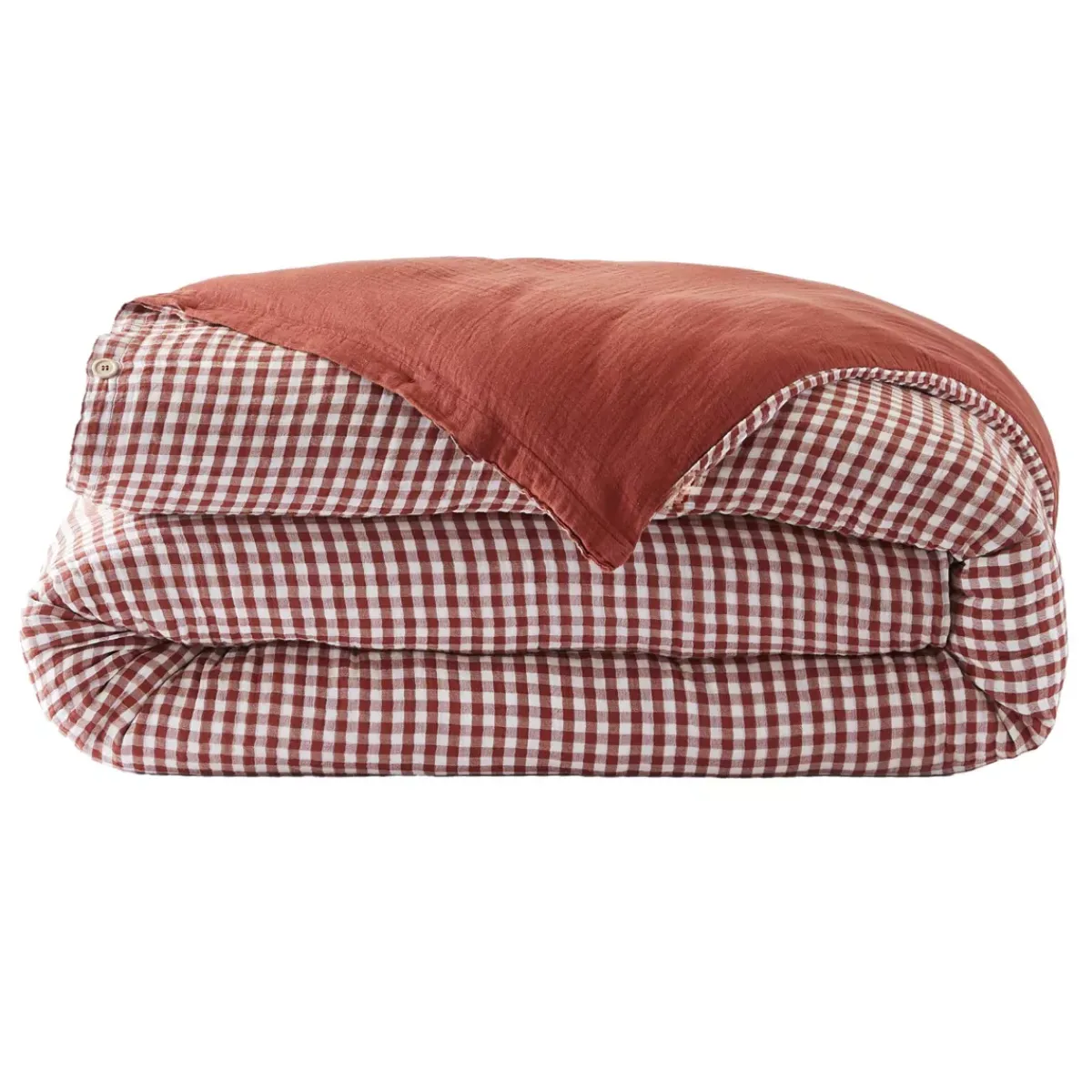 Best Copripiumino garza di cotone Gaïa vichy Terracotta Copripiumini