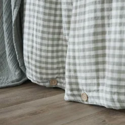 Best Copripiumino garza di cotone Gaïa vichy Verde eucalipto Copripiumini