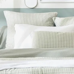 Best Copripiumino garza di cotone Gaïa vichy Verde eucalipto Copripiumini