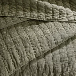 Online Copripiumino in cotone trapuntato (240 x 260 cm) Lena Rosmarino Verde Copriletti, Trapuntine E Runner Letto