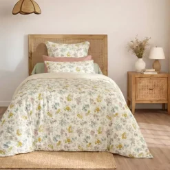 Discount Copripiumino in garza di cotone reversibile (140 x 200 cm) Gaïa Aquarelle Multicolore Copripiumini
