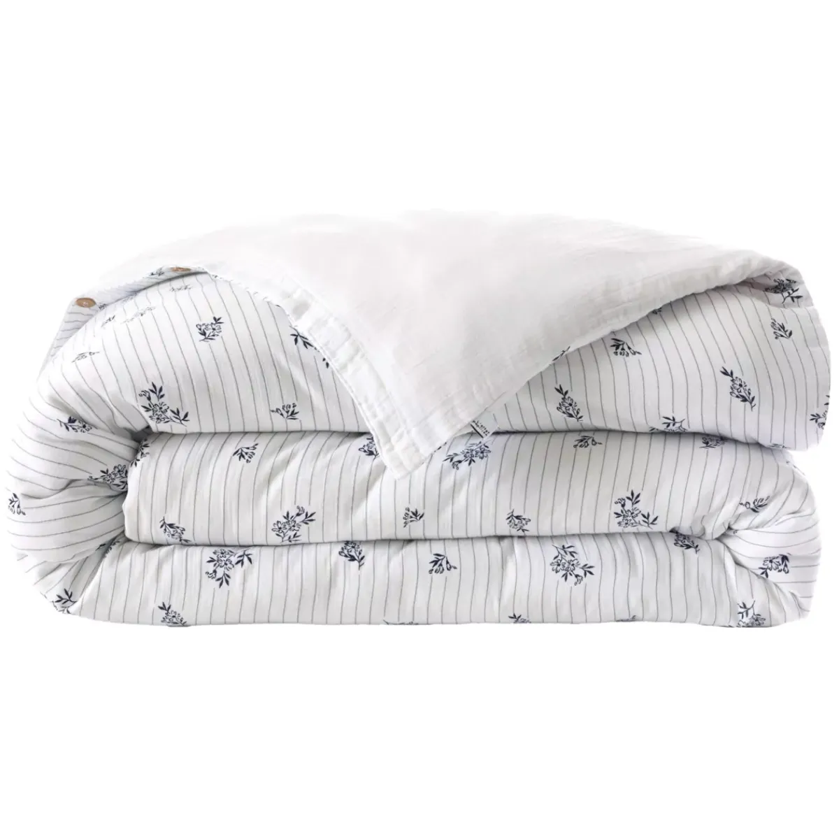 Online Copripiumino in garza di cotone reversibile (200 x 200 cm) Gaïa Iris Blu Copripiumini