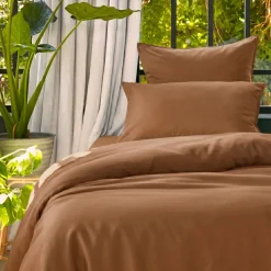 New Copripiumino in lyocell Tencel lavato (140 x 200 cm) Olivia Cammello Copripiumini|Completi Letto
