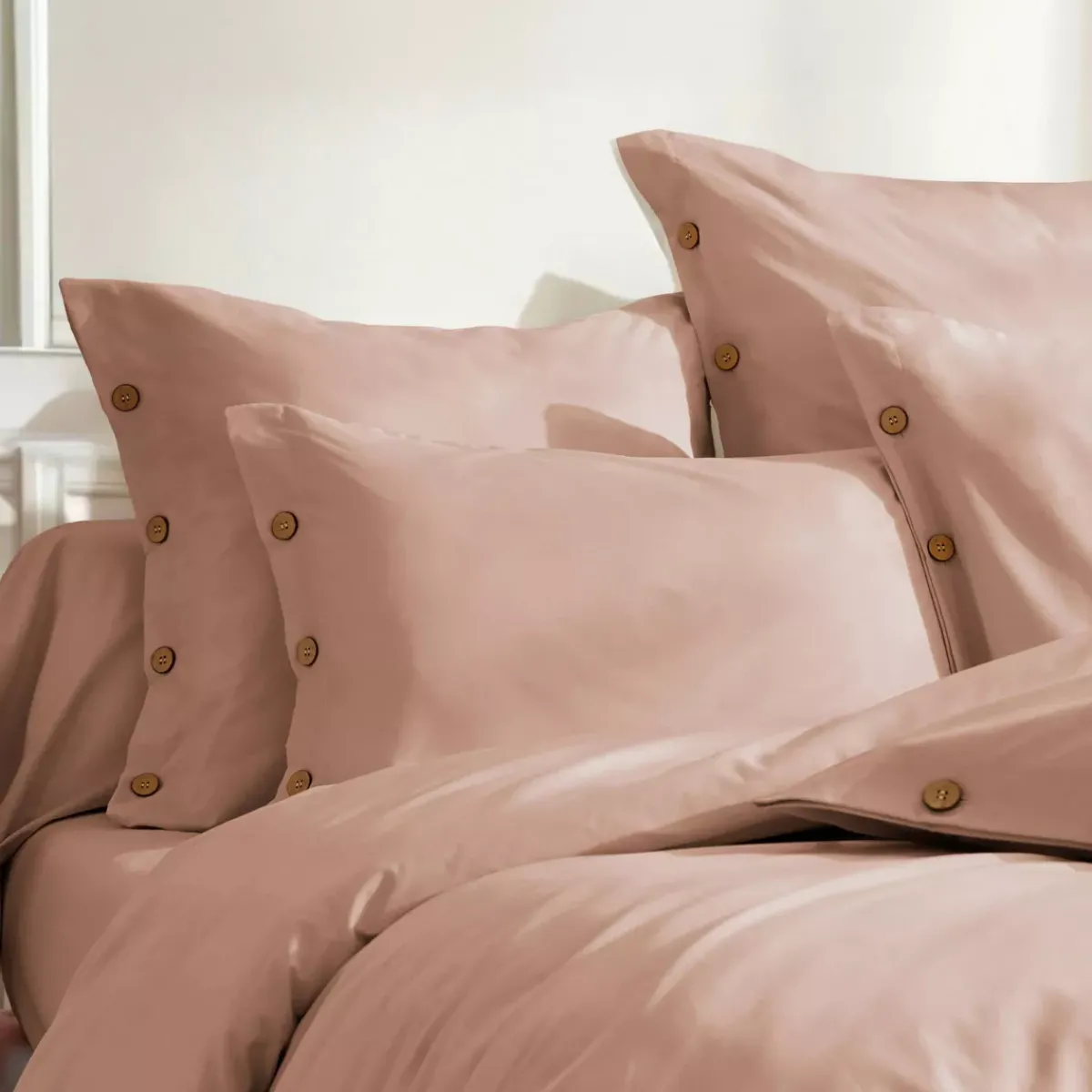 Copripiumino in percalle di cotone (140 x 200 cm) Diane Rose blush Copripiumini