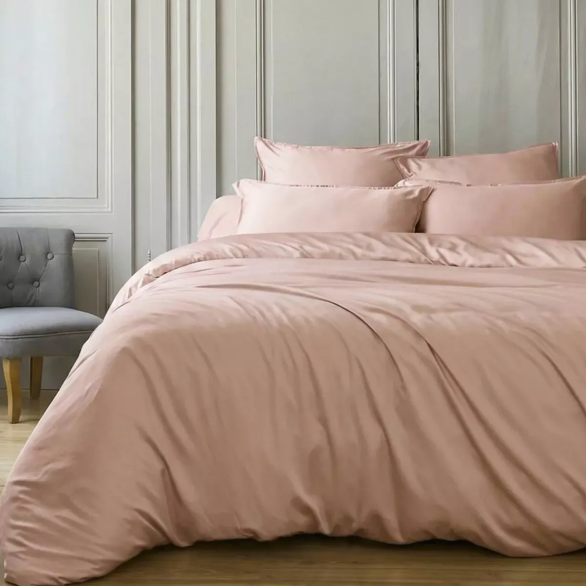 Outlet Copripiumino in satin di bambù (140 x 200 cm) Sienna Rose blush Copripiumini