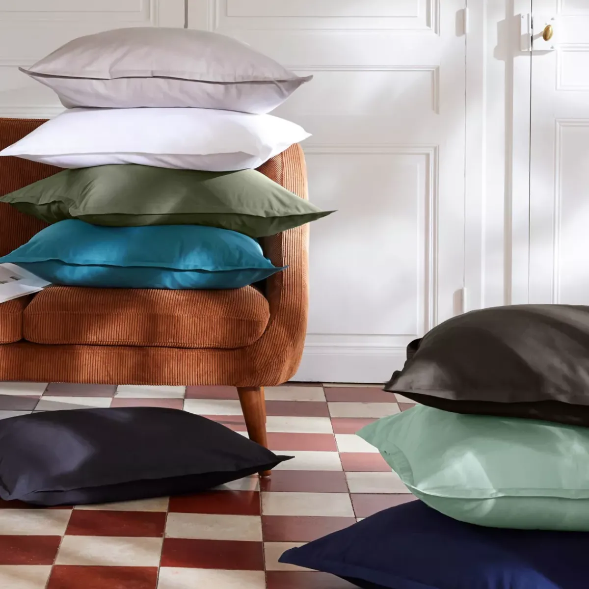Clearance Copripiumino percalle di cotone (200 x 200 cm) Cali Grigio Copripiumini