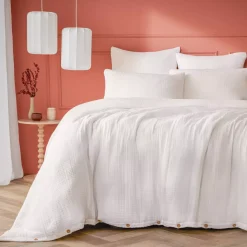 Outlet Copripiumino quadrupla garza di cotone (240 x 220 cm) Victoria x Gaïa chantilly Copripiumini