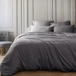 Outlet Copripiumino raso di bambù Sienna granito Copripiumini