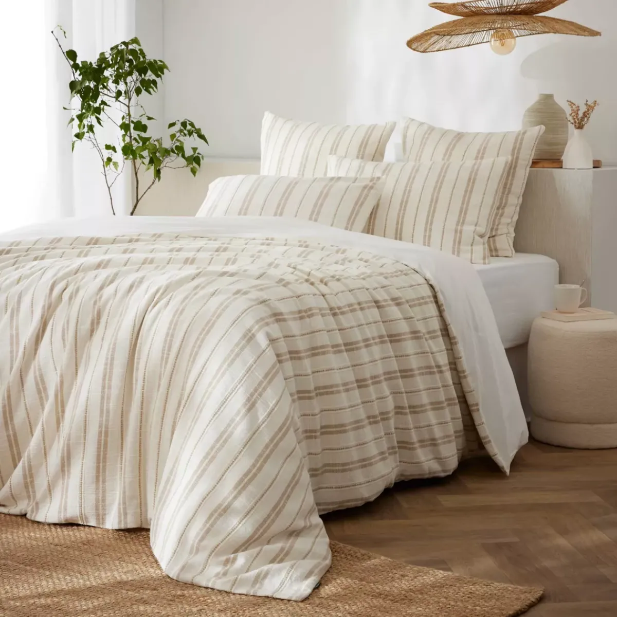 Sale Copripiumino reversibile in cotone texturizzato e percale (240 x 220 cm) Alice Copripiumini