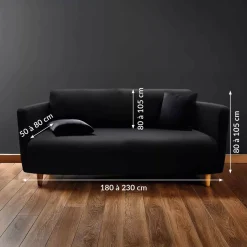 Best Coprisedia estensibile (225 x 245 cm) Mila Nero Copridivani E Coprisedia