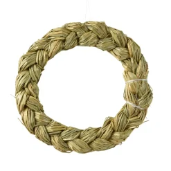 Corona di Natale in paglia (D30 cm) Intrecciata da decorare