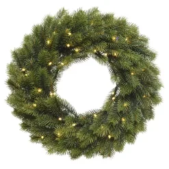 Corona di Natale luminosa Asarum D40 cm Bianco caldo