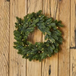 Corona di Natale luminosa (D50 cm) Grandis Verde e bianco caldo