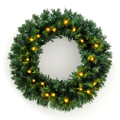 Corona di Natale luminosa (D60 cm) Royal Verde e bianco caldo