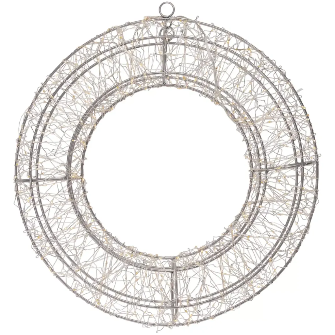 Corona di Natale luminosa 500 micro LED (D38 cm) Star Light Argento e bianco caldo
