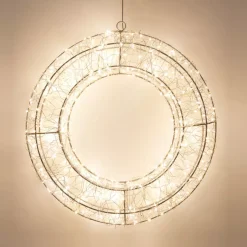 Corona di Natale luminosa 500 micro LED (D38 cm) Star Light Argento e bianco caldo