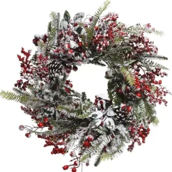 Corona di Natale Rosso brinato D40 cm