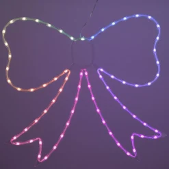 Cravatta a farfalla luminosa al neon 71 LED H60 cm Multicolore