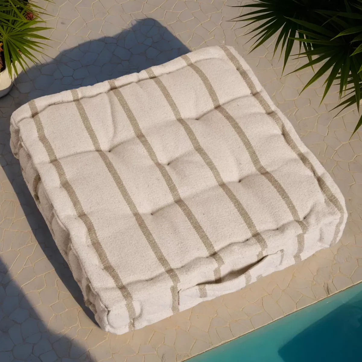 Hot Cuscino da pavimento esterno tela di cotone (45 x 45 cm) Ocealys Cuscino Decorativo Per Esterno|Accessori E Cuscini