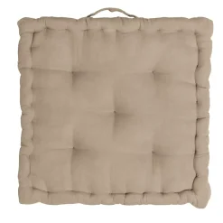Discount Cuscino da pavimento quadrato garza di cotone (50 x 50 cm) Gaïa Marrone Cuscini Da Pavimento