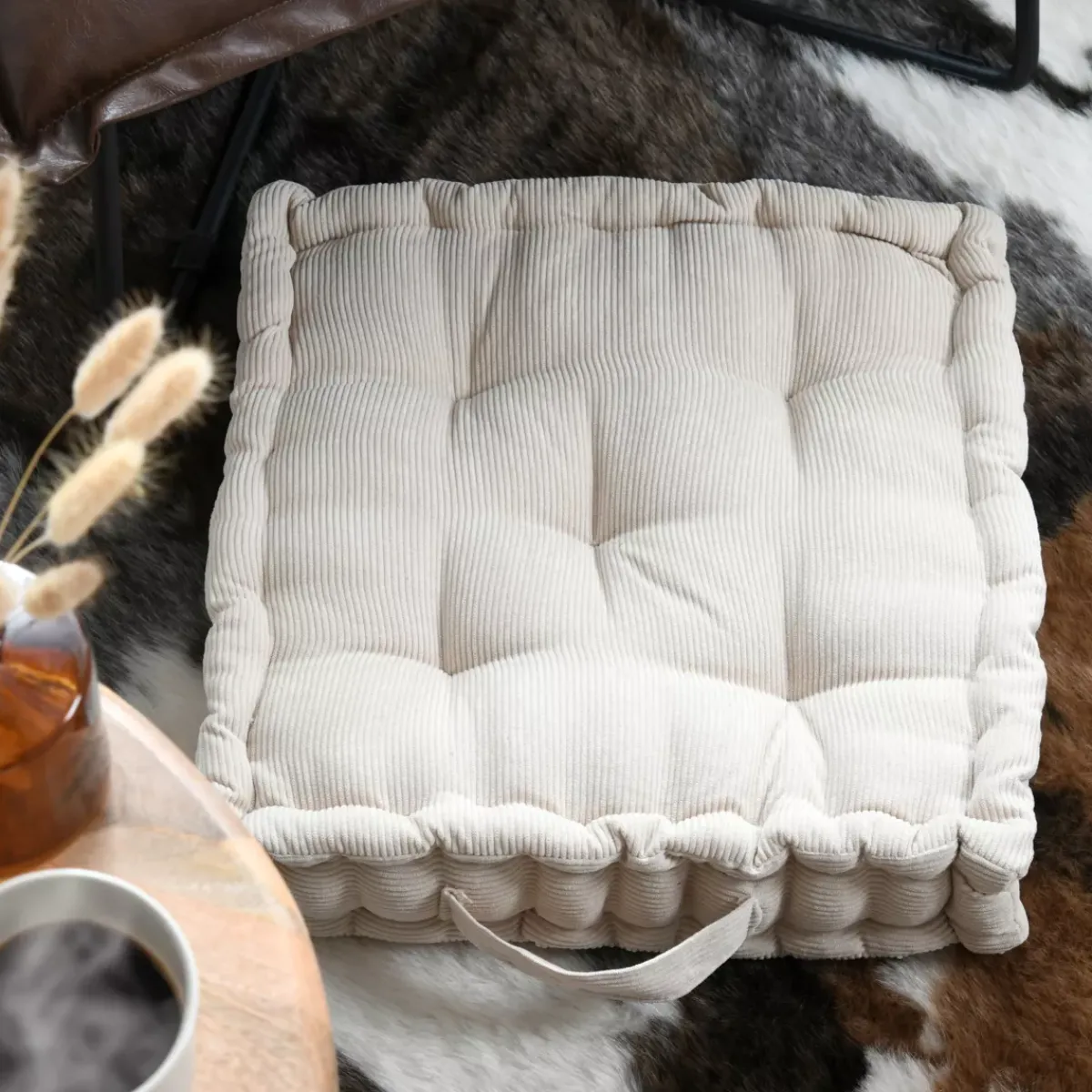 Outlet Cuscino da pavimento quadrato in velluto (45 x 45 cm) Dandy Cuscini Da Pavimento