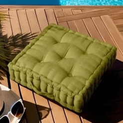 Outlet Cuscino da pavimento trapuntato (50 x 50 cm) Sunset Verde oliva Cuscino Decorativo Per Esterno|Accessori E Cuscini