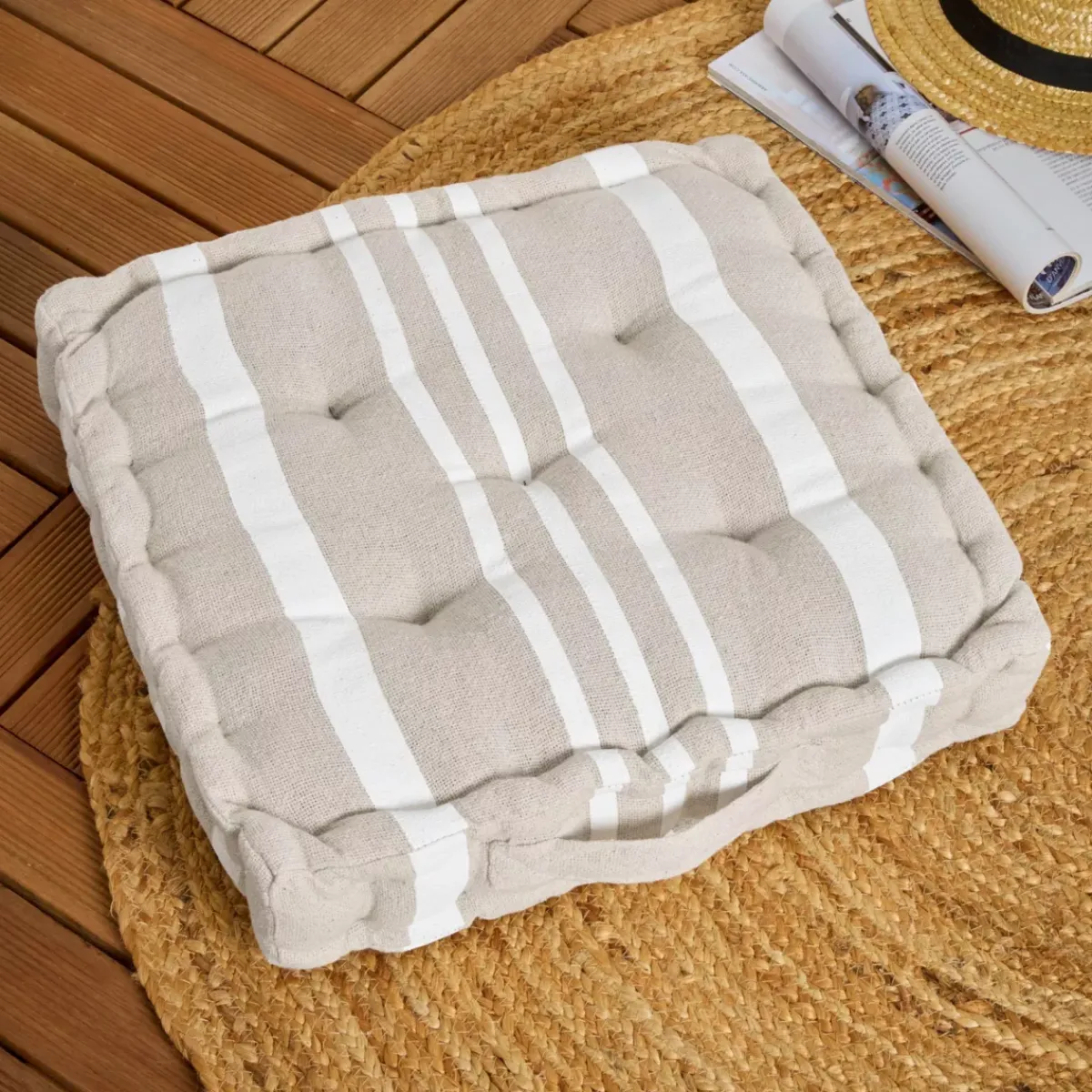 Sale Cuscino da pavimento (45 x H10 cm) Manduel Bianco Cuscino Decorativo Per Esterno|Accessori E Cuscini