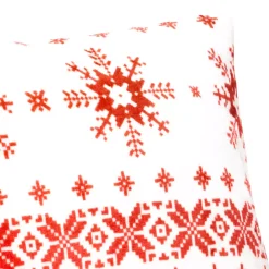 Cuscino natalizio quadrato (40 x 40 cm) Fiocchi di neve Rosso e bianco