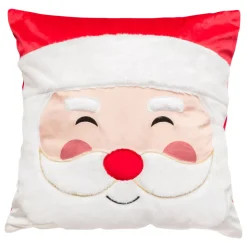 Cuscino natalizio quadrato (40 x 40 cm) Buon Natale Bianco e rosso