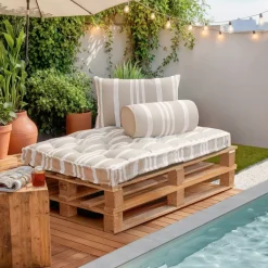Best Cuscino per pallet da esterno rettangolare (120 x 80 cm) Nautira Bianco Cuscino Decorativo Per Esterno|Accessori E Cuscini