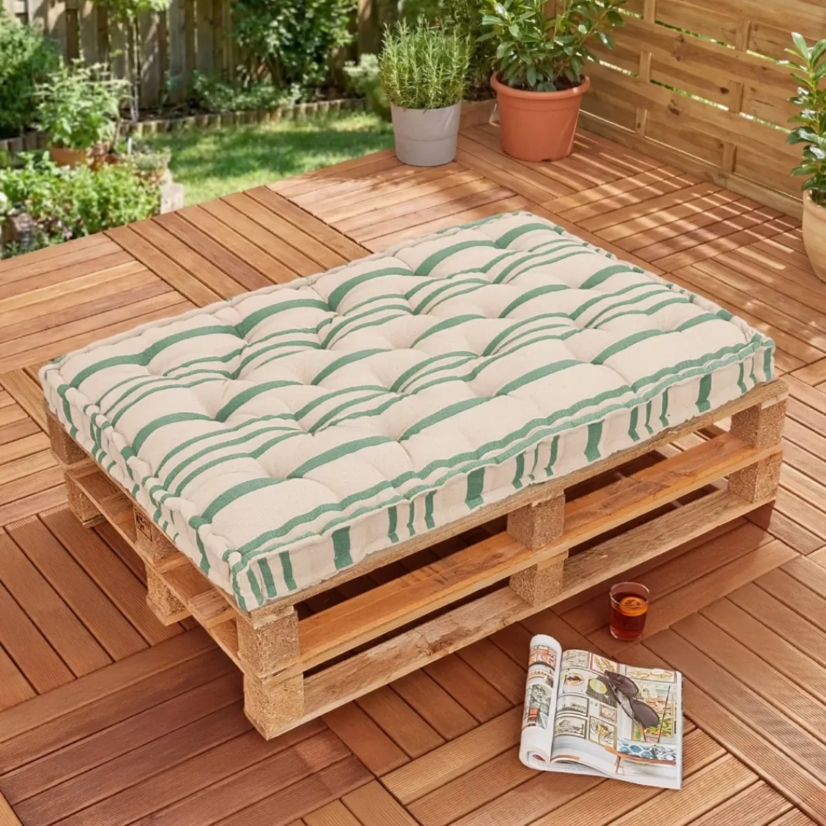 Outlet Cuscino per pallet da esterno rettangolare (120 x 80 cm) Nautira Cuscino Decorativo Per Esterno|Accessori E Cuscini
