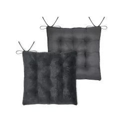 Sale Cuscino per sedia quadrato in finta pelliccia (40 x 40 cm) Asgard Grigio carbonio Cuscini Per Sedia