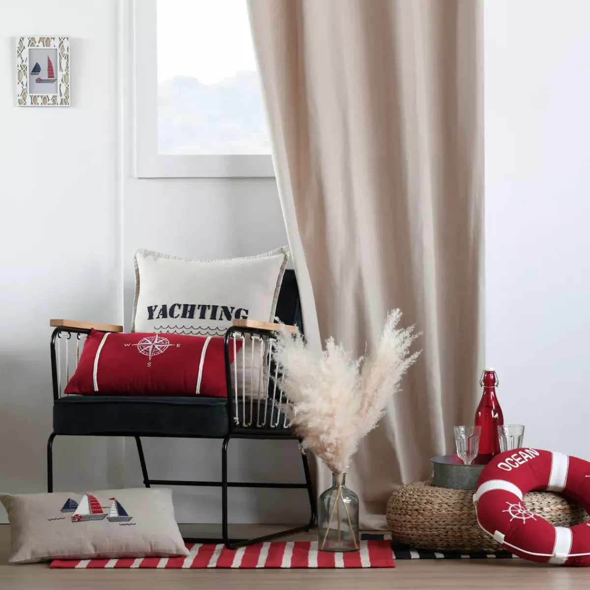 Online Cuscino quadrato di cotone Fregate Cuscini E Fodere