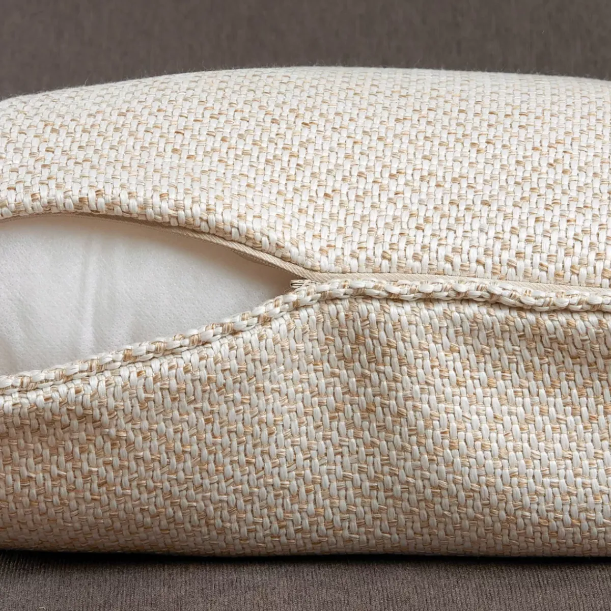 Discount Cuscino quadrato effetto mélange James Sabbia Cuscini E Fodere