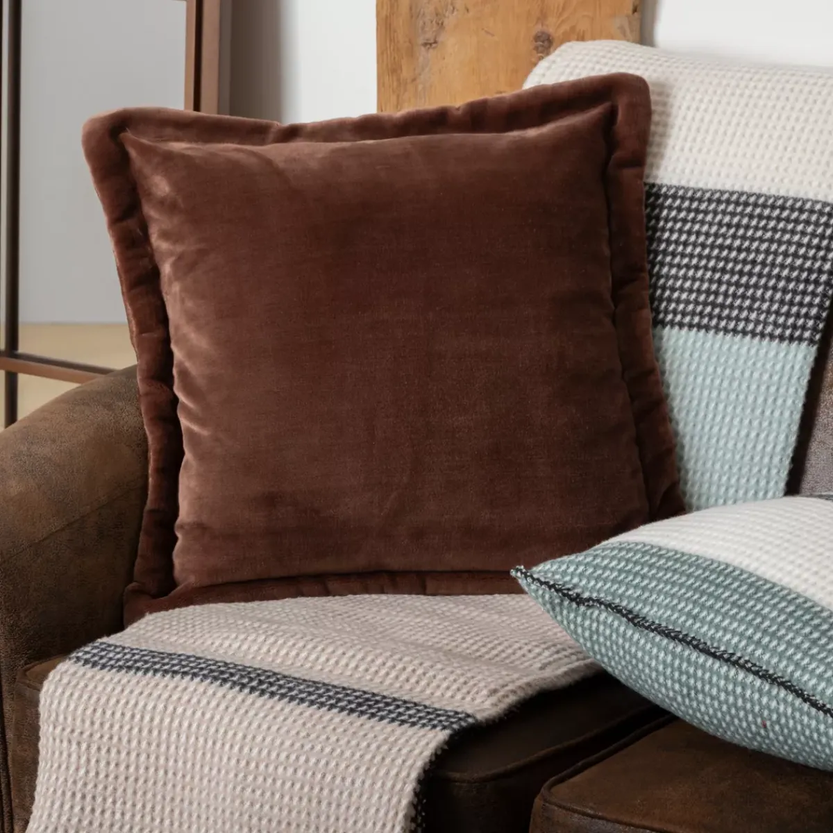 Outlet Cuscino quadrato flanella Cuddly Blu Cuscini E Fodere