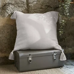Discount Cuscino quadrato garza di cotone (40 cm) Gaïa Grigio nuvola Cuscini E Fodere