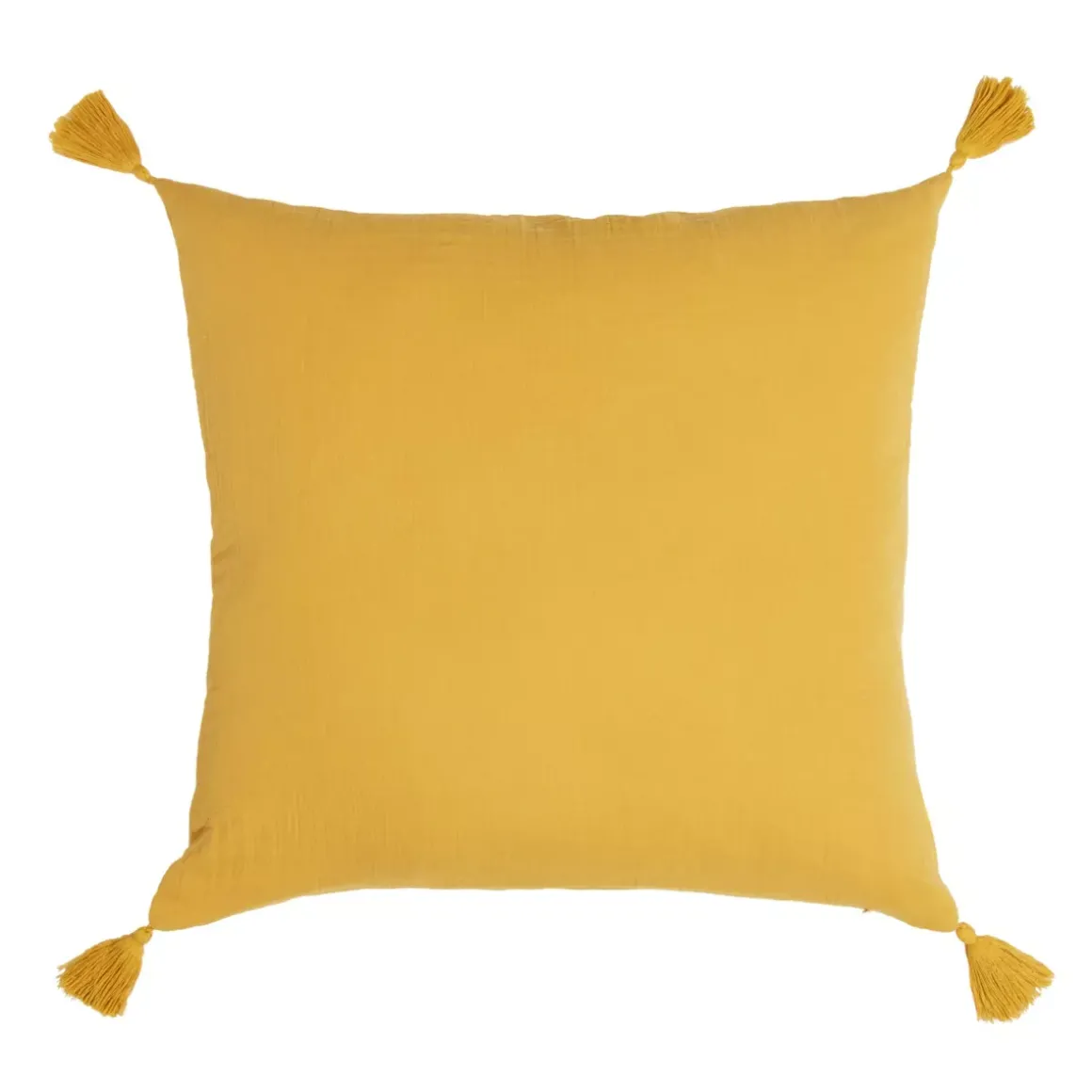 Cuscino quadrato garza di cotone (40 cm) Gaïa Giallo zafferano