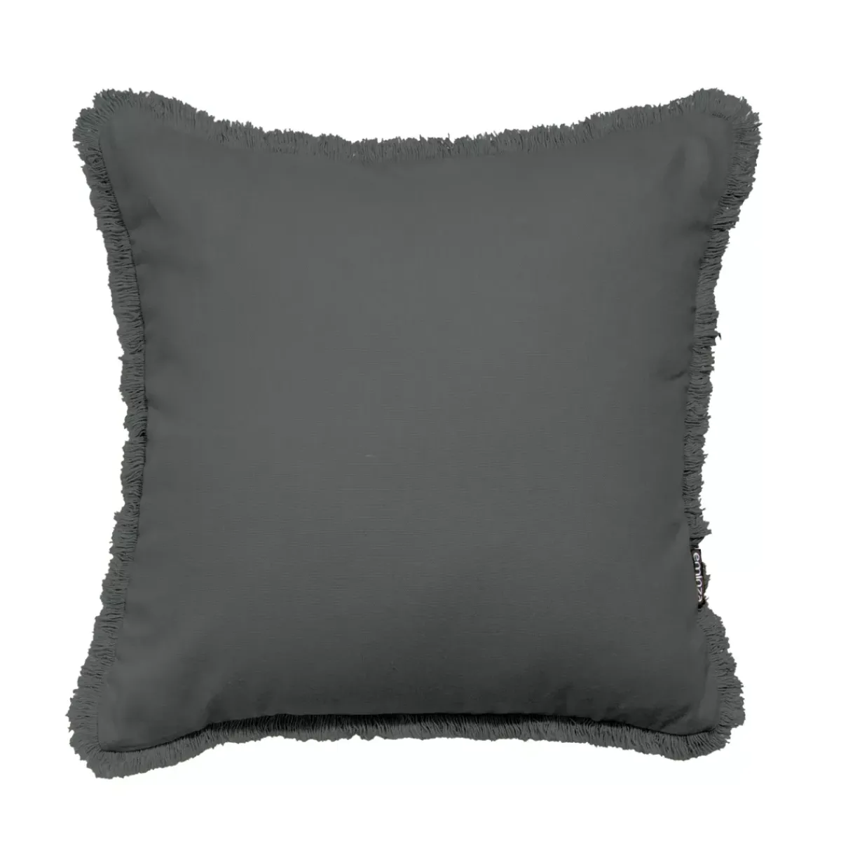 Cuscino quadrato in cotone (45 x 45 cm) Pixel frange Grigio Cuscini E Fodere