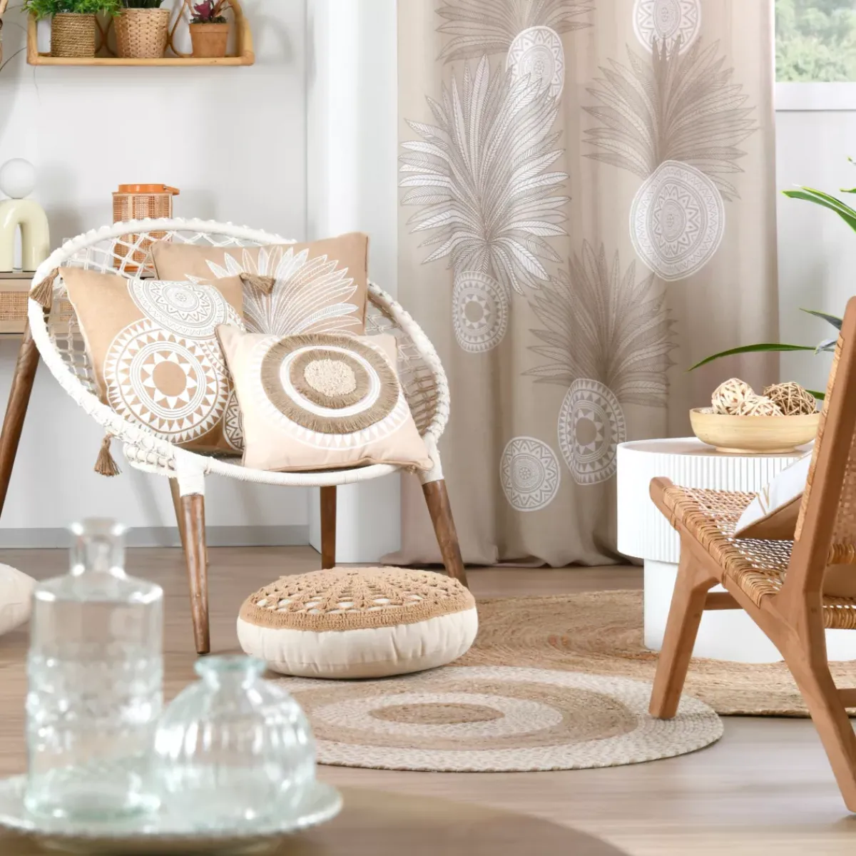 New Cuscino quadrato in cotone (40 x 40 cm) Mekong Cuscini E Fodere