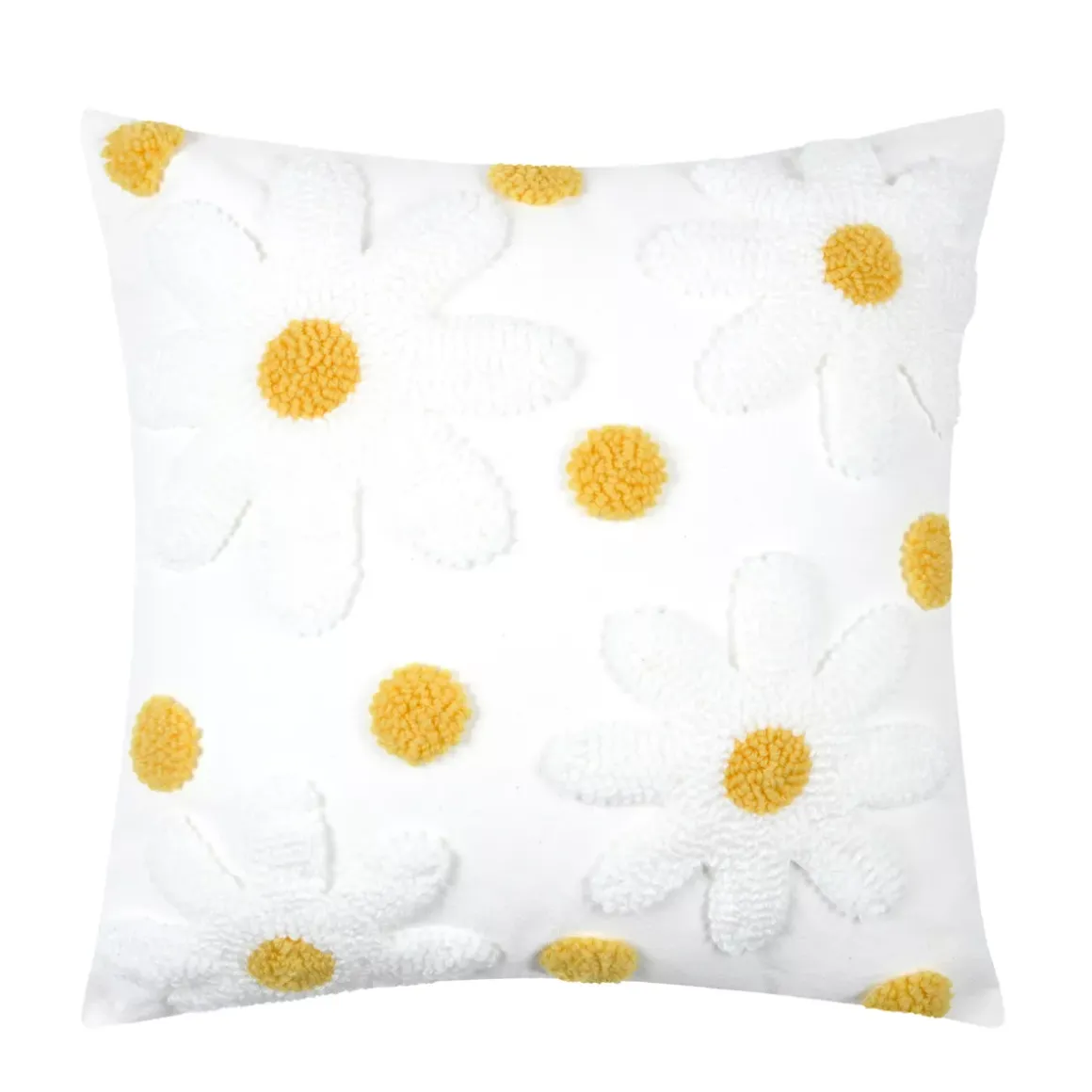 Cuscino quadrato in cotone (45 x 45 cm) Camille Ecru