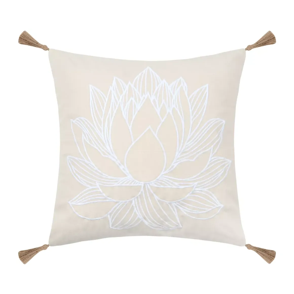 Cuscino quadrato in cotone (45 x 45 cm) Mekong Ecru