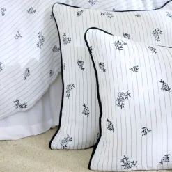 Clearance Cuscino Quadrato in Garza di Cotone Gaïa Iris Blu Cuscini E Fodere