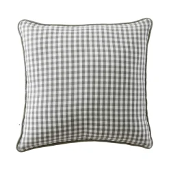 Sale Cuscino quadrato in garza di cotone Gaïa vichy Verde rosmarino Cuscini E Fodere