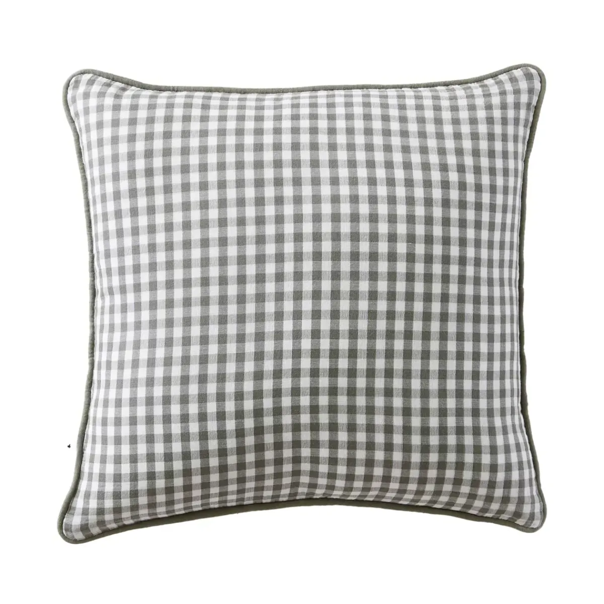 Sale Cuscino quadrato in garza di cotone Gaïa vichy Verde rosmarino Cuscini E Fodere