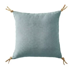 Sale Cuscino quadrato in Lino Lavato (45 x 45 cm) Louise Azzurro Cuscini E Fodere