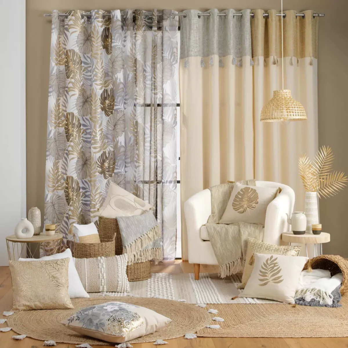 Clearance Cuscino rettangolare cotone (30 x 50 cm) Blanca Beige Cuscini E Fodere