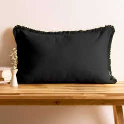 Discount Cuscino rettangolare in cotone (40 x 60 cm) Pixel con frange Cuscini E Fodere