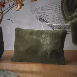 Hot Cuscino rettangolare in finta pelliccia (40 x 60 cm) Finn Verde kaki Cuscini E Fodere