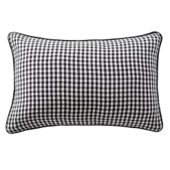 Sale Cuscino rettangolare in garza di cotone (40 x 60 cm) Gaïa vichy Nero Cuscini E Fodere
