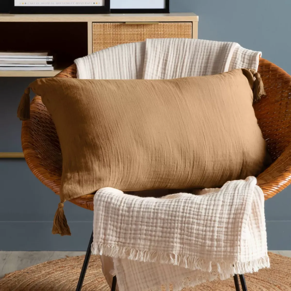 Hot Cuscino rettangolare in garza di cotone (40 x 60 cm) Gaïa Cuscini E Fodere